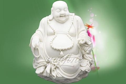 Decorative White Marble Laughing Buddha Statues for sale