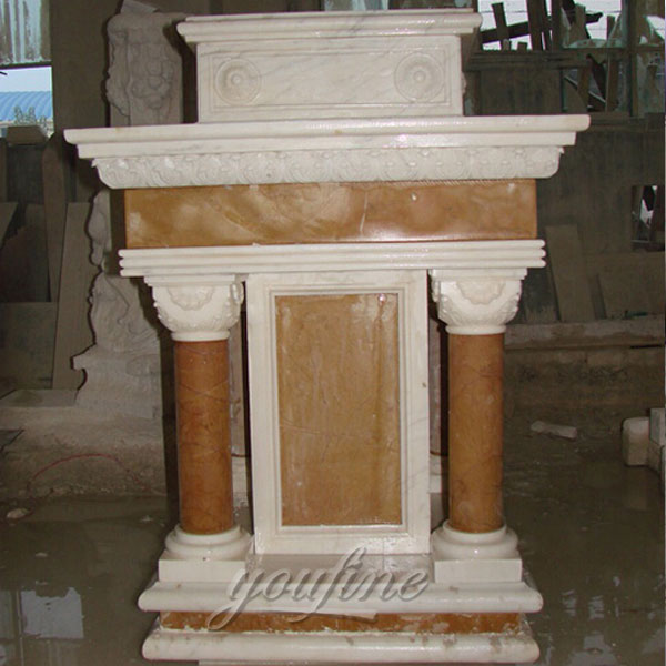 Hand Carved Antique Marble Church Podiums and Ambo for sale