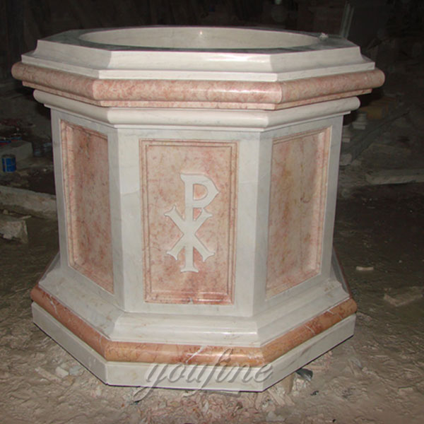 Beautiful Designs Catholic Marble Baptism Holy Water Font for Church