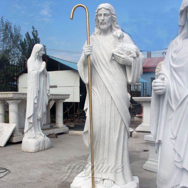 CHS-157 Church Catholic sculpture items of Gaint Christ Shepherd jesus with stick