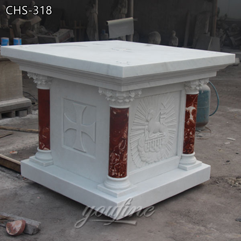 Catholic White Marble Altar Table for Church Supplier CHS-318