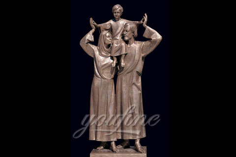 Hot Selling Bronze Christian Holy Family Statue Mother Virgin Mary and Baby Jesus