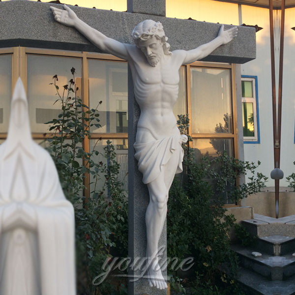 CHS-188 Outdoor catholic crucifix of jesus foot nailed on cross statue for Sale