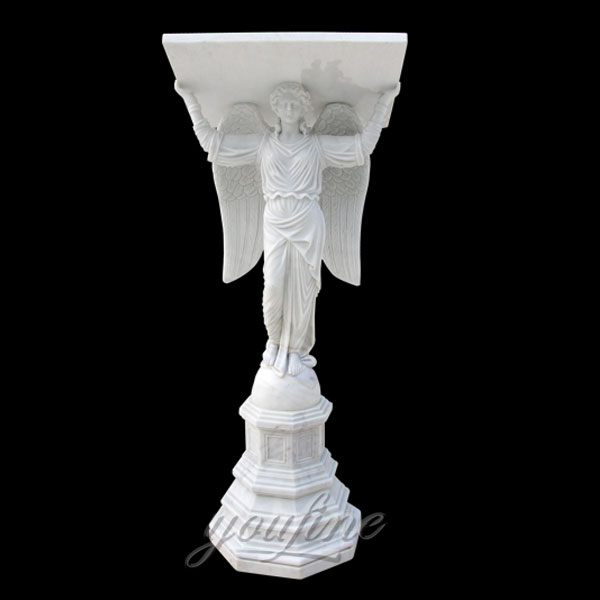 High Workmanship Popular Marble Altar Table with Angel Statues Design for Sales