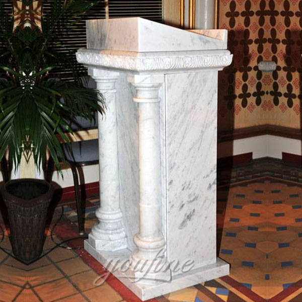 Simple design marble altar with columns decor for sale