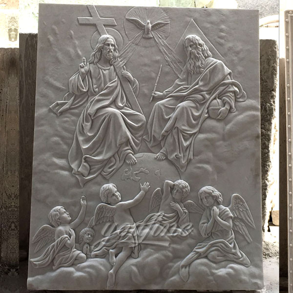Large customized religious Jesus relief marble sculpture made for Carlos