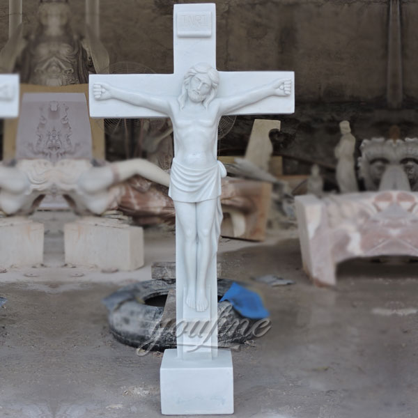 Church marble Jesus suffered in the cross sculpture made for Carlos