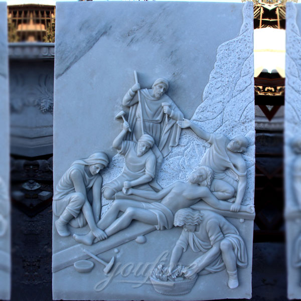 Marble the way of sorrows catholic relief sculptures for church decor