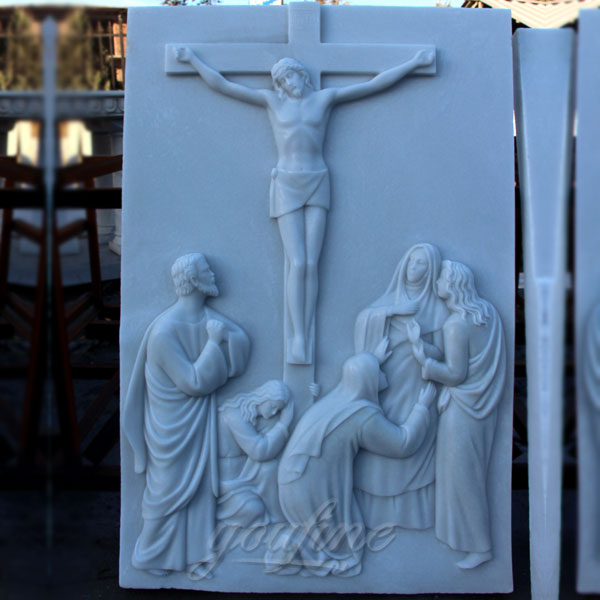 Marble the way of the cross catholic relief sculptures for sale