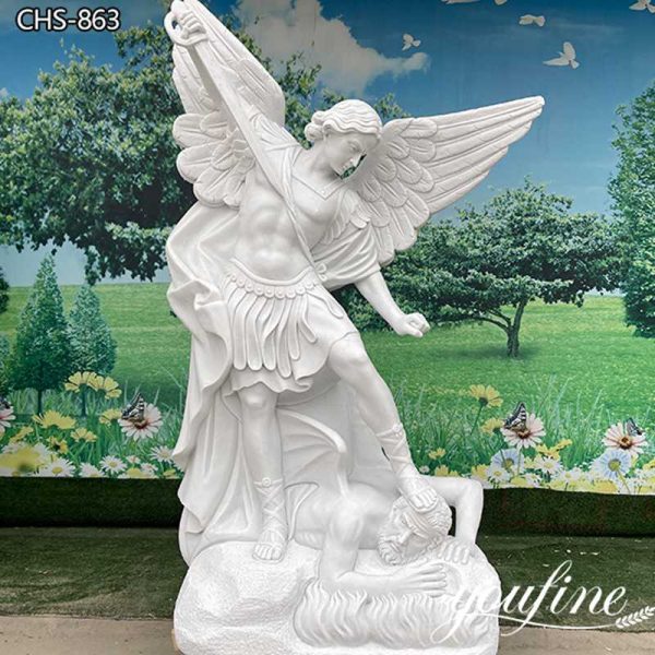 Marble St Michael the Archangel Sculpture Catholic Decor Supplier CHS-863