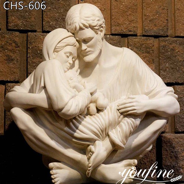 Hand Carved Marble Holy Family Catholic Statue for Sale CHS-606