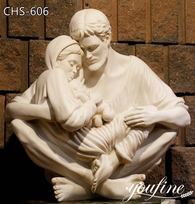 Hand Carved Marble Holy Family Catholic Statue for Sale CHS-606