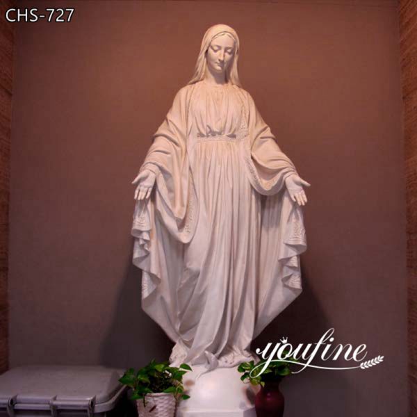 catholic White Marble Virgin Mary Statue Church Design Supplier CHS-727