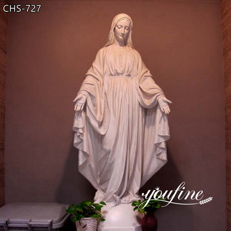 Catholic White Marble Virgin Mary Statue Church Design Supplier CHS-727