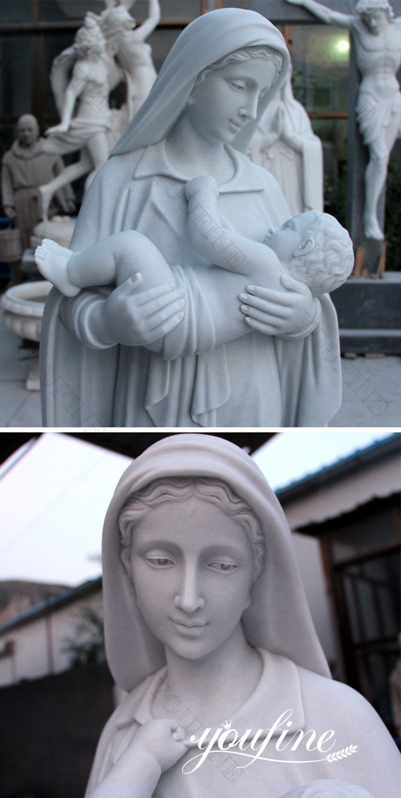 Virgin Mary with Baby Jesus -YouFine Sculpture