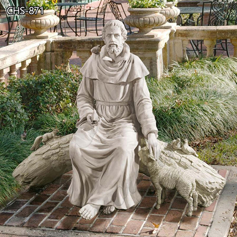 Religious Marble St Francis Statue Church Usage for Sale CHS-871