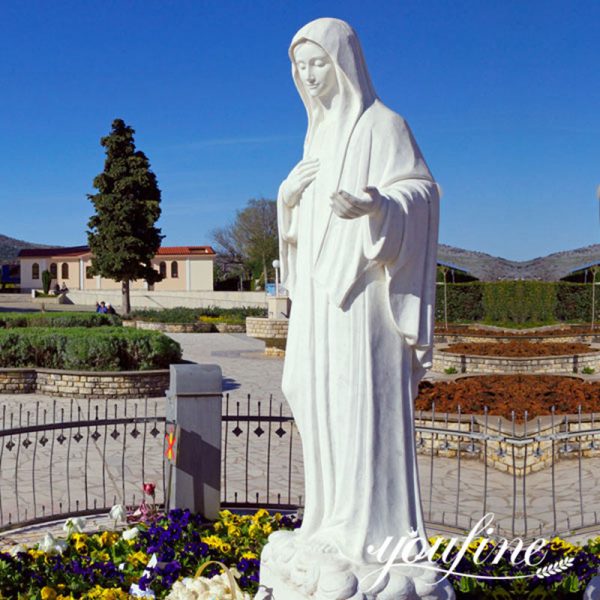 Marble Our Lady of Medjugorje Statue Outdoor Decor Supplier CHS-090