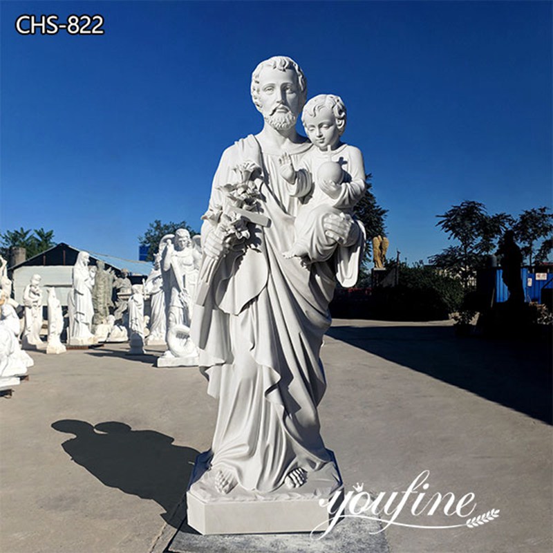 White Saint Joseph With Child Jesus Statue Catholic Church CHS-822