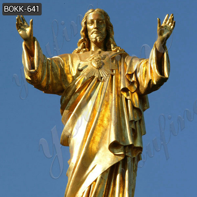 Large Golden Bronze Jesus Statue Outdoor BOKK-641