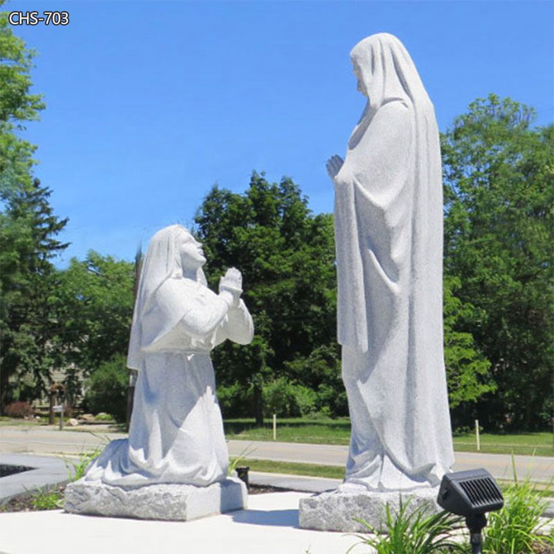 Hand Carved Marble Our Lady of Lourdes Statue for sale CHS-703